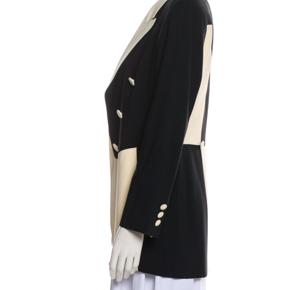 Moschino Couture Black Beige Tuxedo Blazer Made in Italy Size IT 42 - Picture 3 of 4